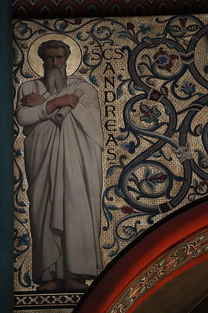 Hippolyte Flandrin - Murales dell'Abbazia di Saint, Germain, des, Prés, Apostolo Andrea